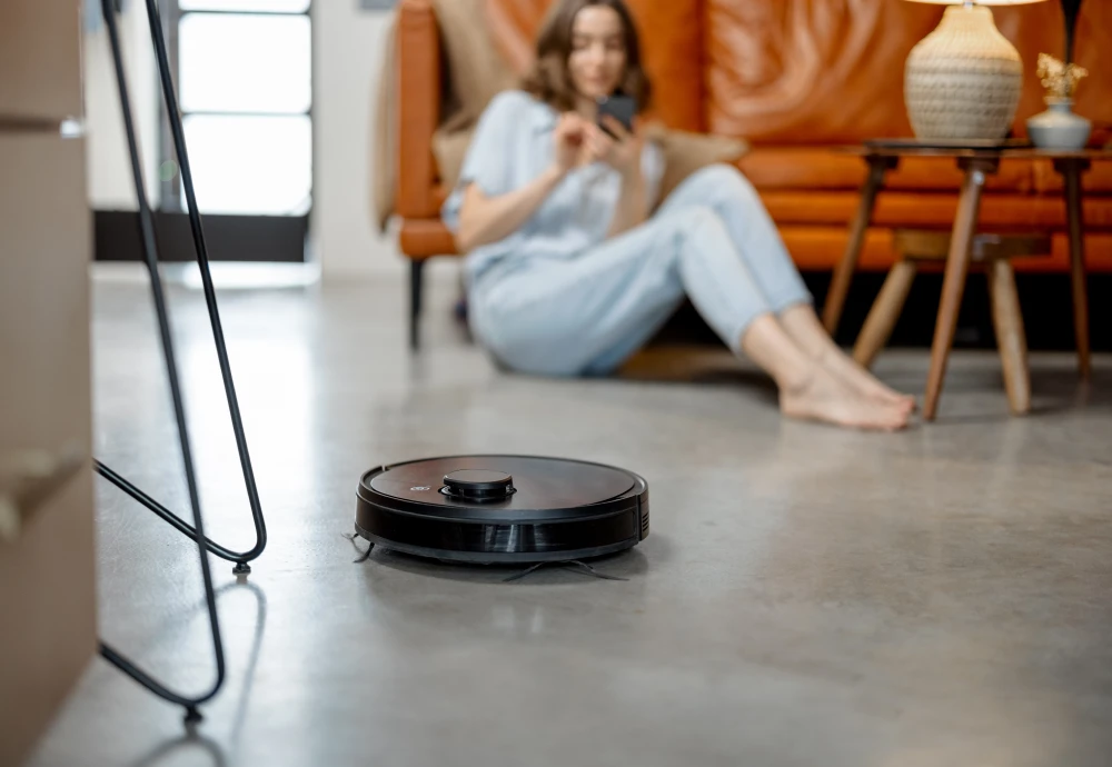 robot vacuum cleaner on carpet